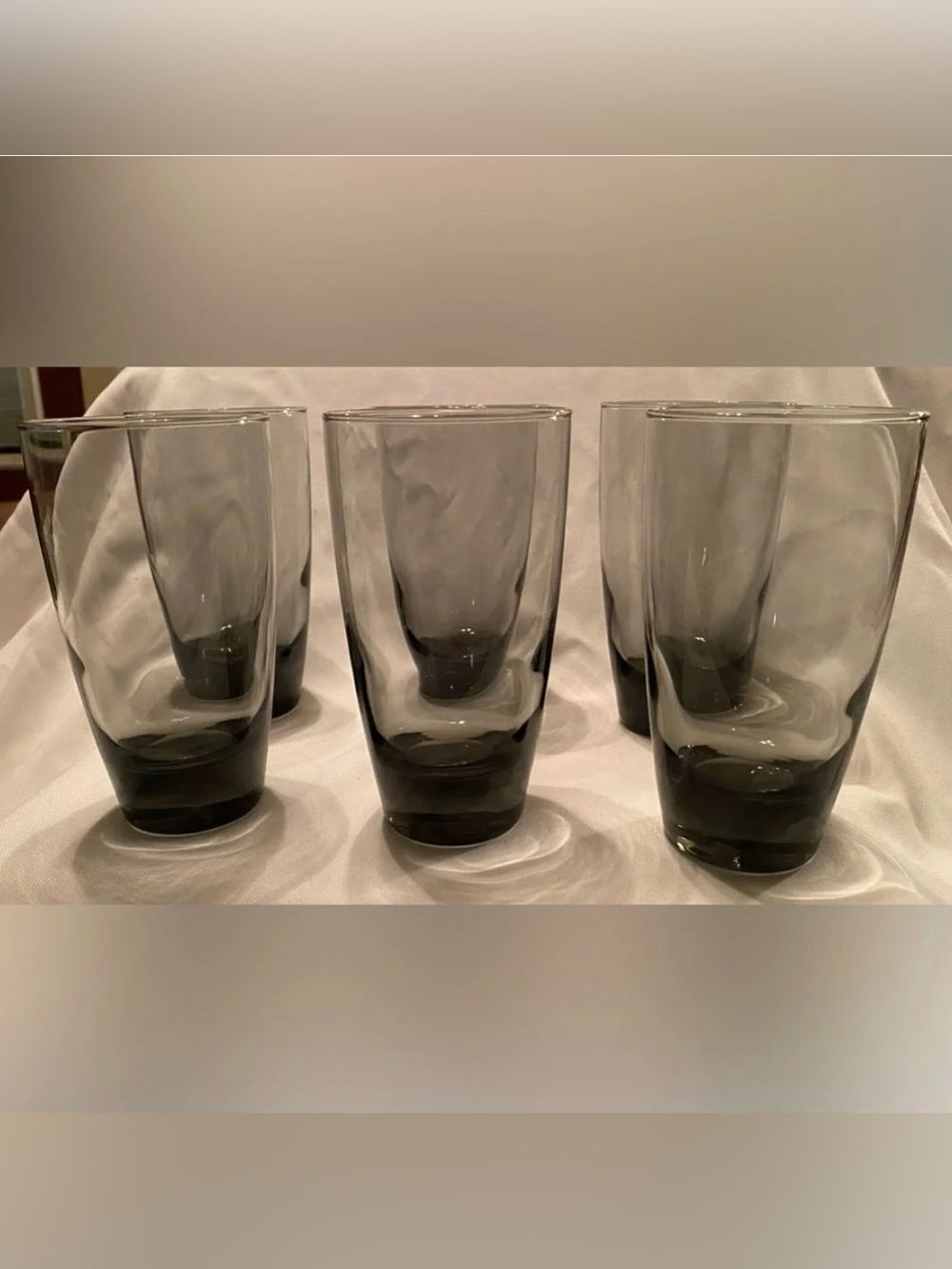 Libbey Classic Smoke Gray Cooler Tumbler Glasses Large, Bar Drinkware Set of 6